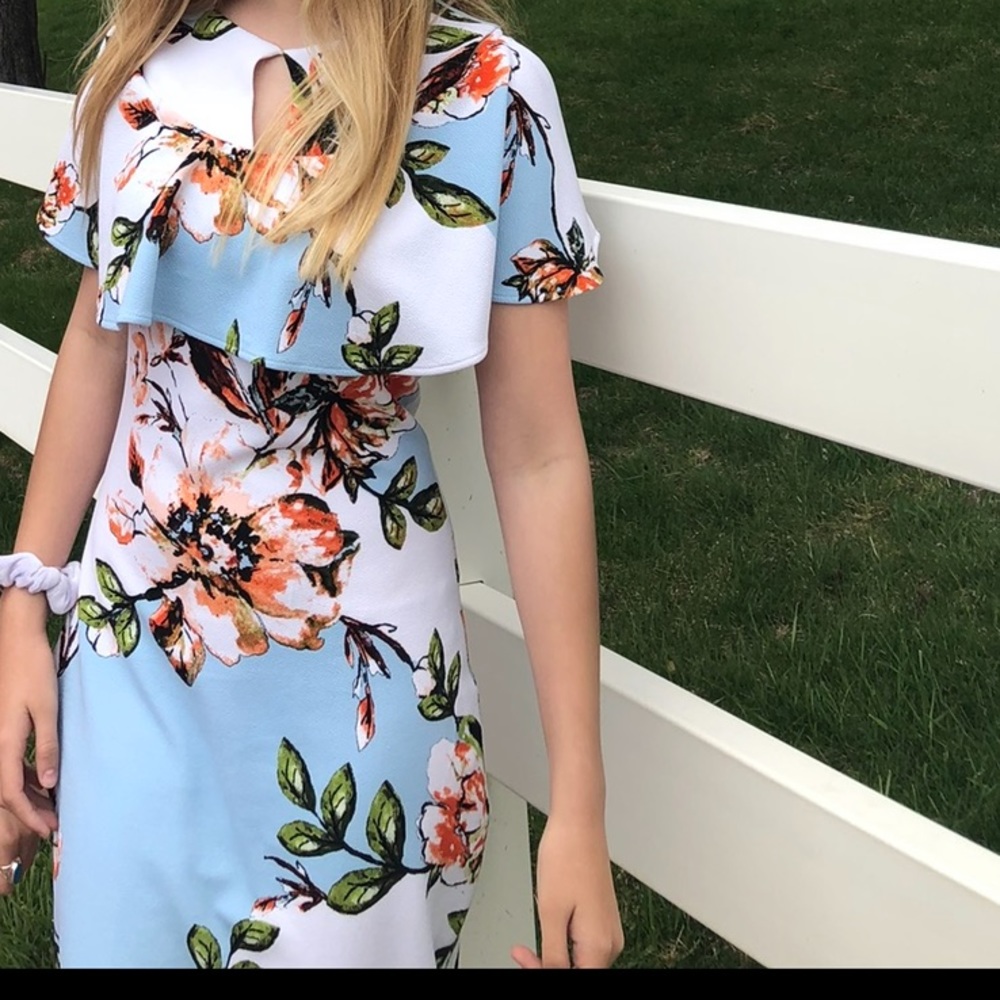Blue Floral Dress - Picture 4 of 6